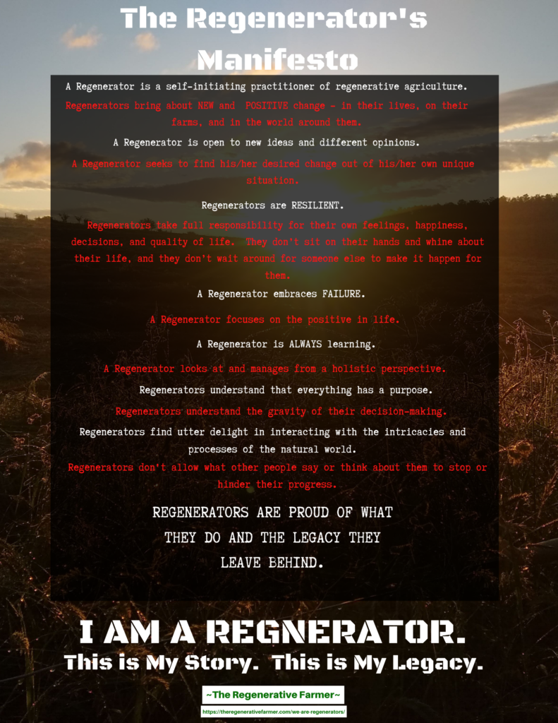 The Regenerator's Manifesto